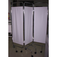 pantalla de cama de hospital con ruedas, lado de la cama de Hospital tres doble pantalla plegable médica