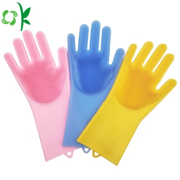 Luvas De Escova De Limpeza De Lavagem De Silicone Gloveses De Lavar Louça