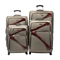 Fashion design polyester soft luggage set with PU