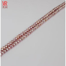 3-4mm Freshwater Loose Pearl Beads Strand, Button Round