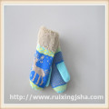 children jacquard pattern fleecing lined mittens with cuff