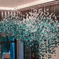 Lustre de grande projeto de vidro de hotel moderno e elegante personalizado