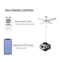 Ventilador de techo WIFI inteligente con aspas de hierro de 48/52 pulgadas