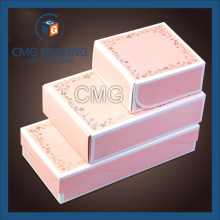 Pink Set personalizado Boarder branco Mooncake Box (CMG-bolo caixa-030)