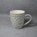 Embossed Porcelain Ceramic Coffee Mug Tea Cup