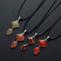 Rhombus Water Drop Pendant Necklace For Women Simple Fashion Teardrop Necklaces Girls Charm Gifts