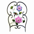 Artificial Cloth Flower Decorated Metal Fence Craft