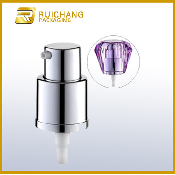 18mm aluminium cream pump with diamond overcap