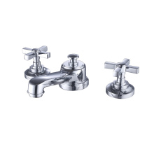 Deck Mounted Dual Cross Knobs Basin Mixer Tap