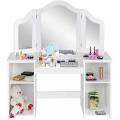 Makeup Dressing Table with 4 Large Storage Shelves