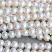 9-10mm Short Potato Cultured Natural Pearl Strands (E180013)