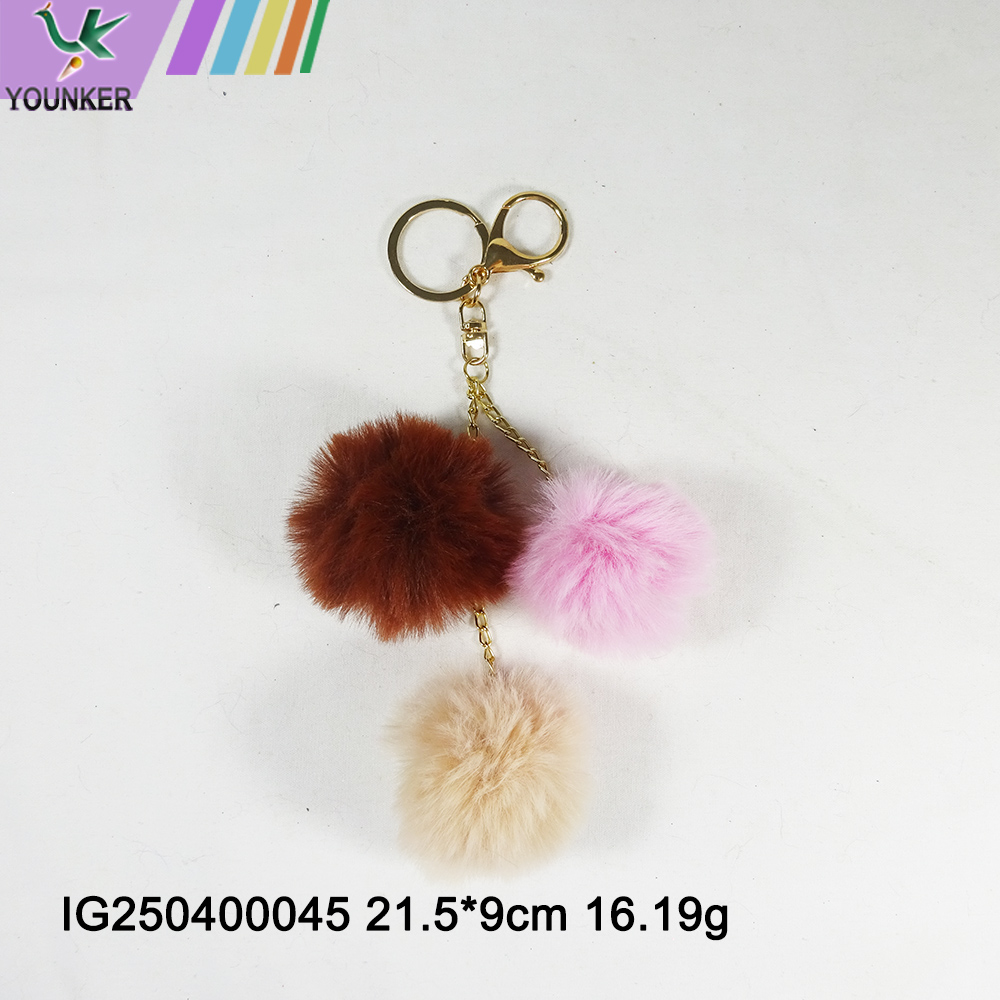 Faux Rabbit Fur Ever Pom Pom Keychain