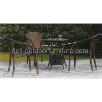 Outdoor Round Cheap 3Seat Chair Dining Table Set