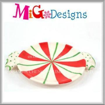 Factory Direct Christmas New Design Ceramic Candy Plate