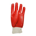 Gants de jardin imperméables revêtus en PVC lisses rouges