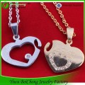 Symbole or et argent pendentif Couple doux l'amour