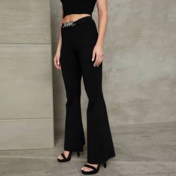 Женская модная мода Slim Fit Rib Casual штаны