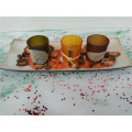 Boat Shape Wooden Candle Tray Set