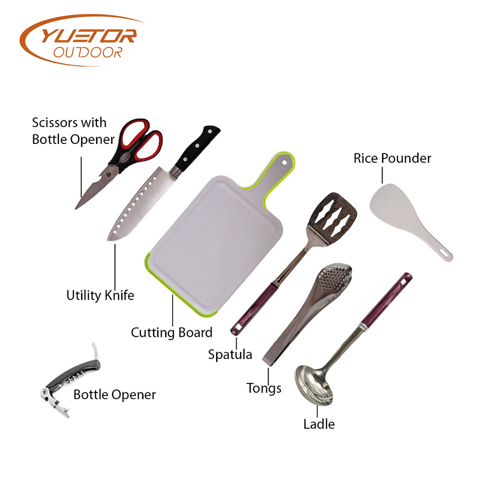 Camp Kitchen Travel Set Portable Bbq Cookware Utensils 4