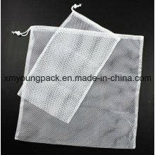 Sac de lavage en maille blanche promotionnelle en nylon Nylon Net Bag