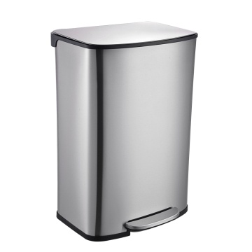 Closed Stainless Steel Trash Can Foot Pedal Trash Bin