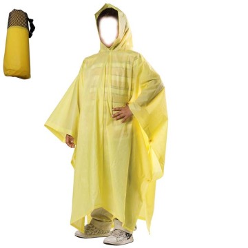 Unisex PEVA Emergency Rain Poncho Cover for Children