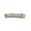 Nordic Modern design home furniture solid wooden foot rice white fabric high resilience sponge elegant leisure sofa