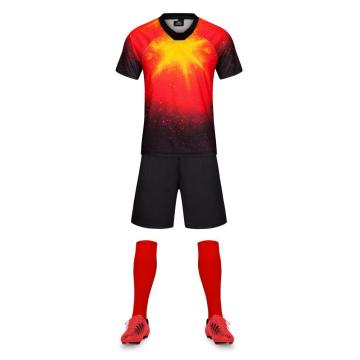 Red top soccer uniform for match training set