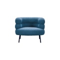 Blue sherpa faux sheepskin accent armchair lamb wool occasional lounge chair teddy fabric modern boucle chair