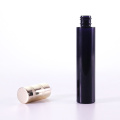 Black cosmetic glass facial toner and lotion bottle