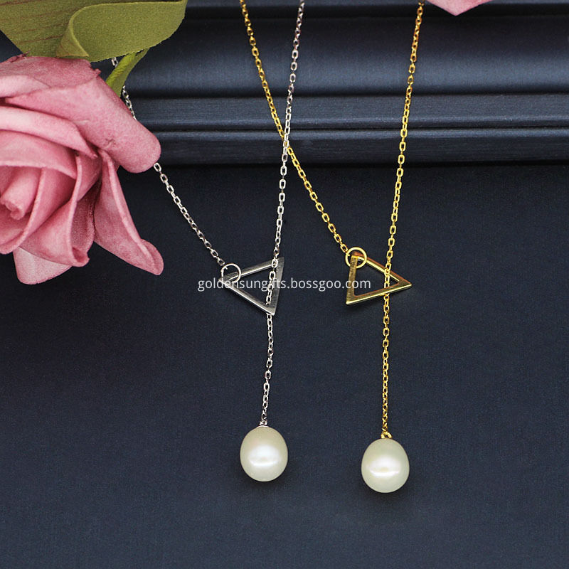 9-10MM White Pearl Pendant Necklace