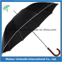 De Boa Qualidade Straight Automatic Abra madeira Handle Men Umbrella