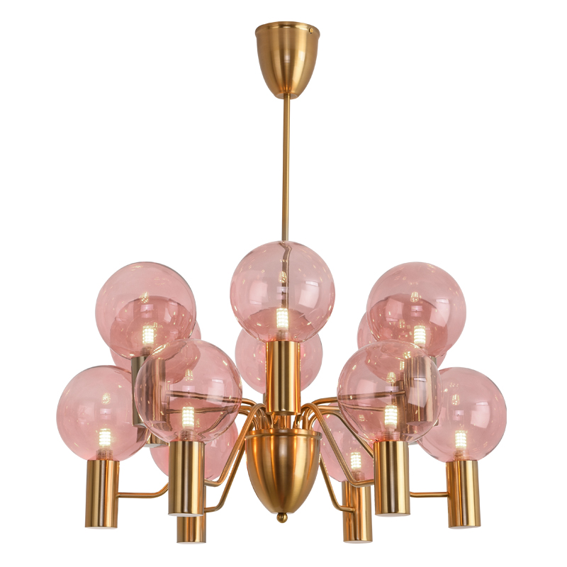 Pink Glass Chandelier Lamp