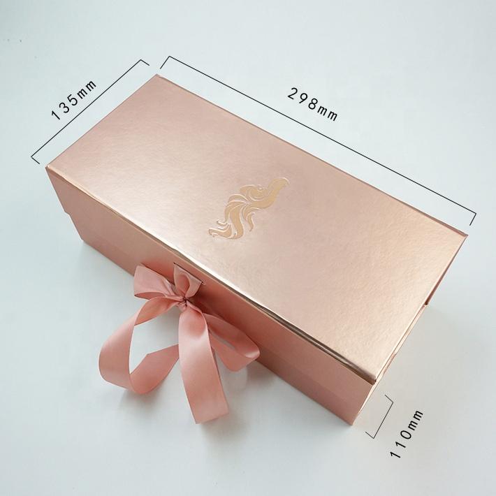 Custom Rose Gold Cardboard Flat Folding Hair 4 Jpg