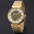 elegant alloy wrist watch with skeleton design mechanical watch