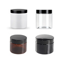 50ml 100ml 120ml 150ml 200ml clear cosmetic cream containers plastic pet jar wide mouth with plastic lid cap