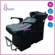 Schwarzer Salon Shampoo Stuhl mit Fußstütze