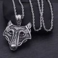 Collier loup viking hommes en acier inoxydable