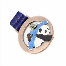 Medalla de turismo de panda de metal hecha a medida
