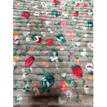 100% polyester strip printed flannel fabric