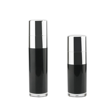 Black Acrylic Airless Pump Bottle with Silver Cap