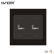 Panneau tactile de commutation d&#39;éclairage 2 Gangs (SK-T1200L2)
