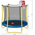 Trampolin für Kinder mit Basketball -Hoop -Gummiball