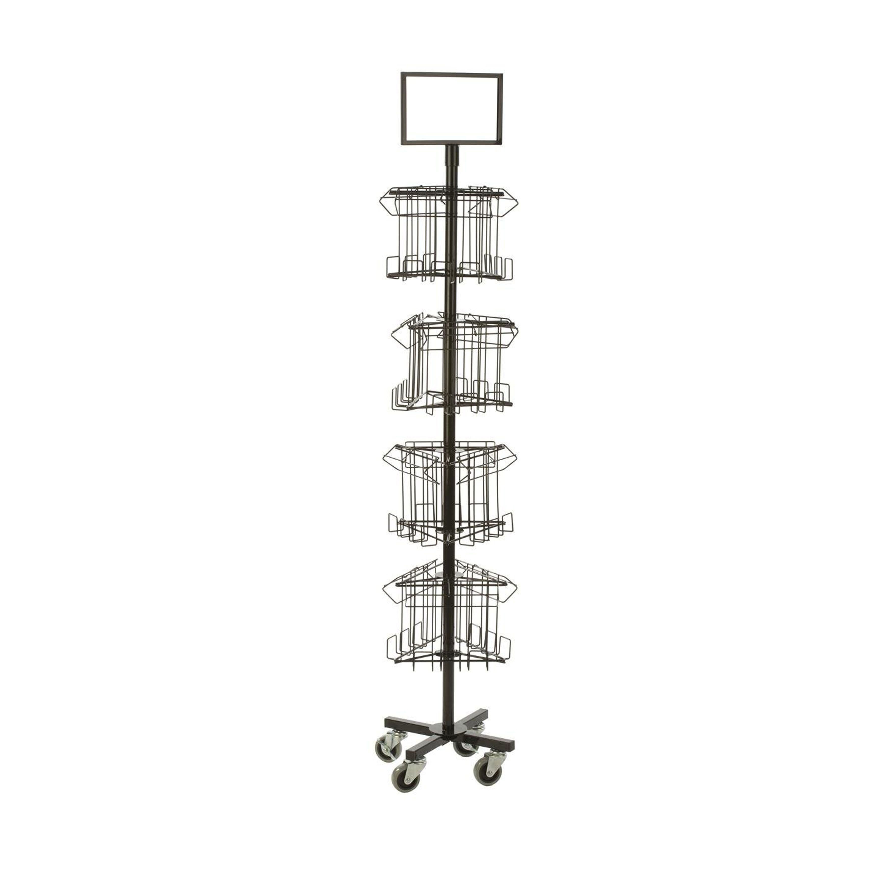 Spinning Tiered Holders Portable Magazine Display Rack