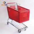 American Red Color Plastic Supermarket Shopping Shopping Trolley