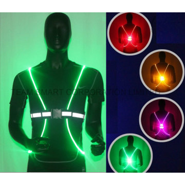 Revestimento reflector de alta visibilidade fluorescente Running LED Vest