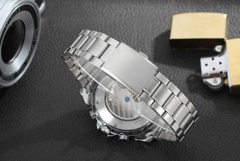 All stainless steel mens date mechanical watches