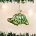 Tortoise Christmas Hand Painted Glass Ornaments