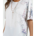 Print T-Shirt Chiffon Half Sleeve Tops Blouse