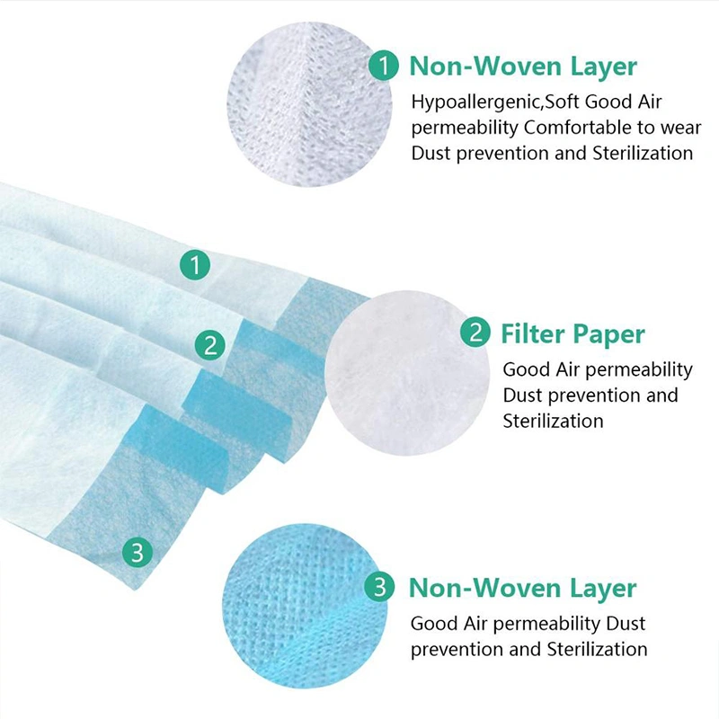 4 Disposable Three Ply Surgical Non Woven Medical Masks For Hospital Clinic Face Mask